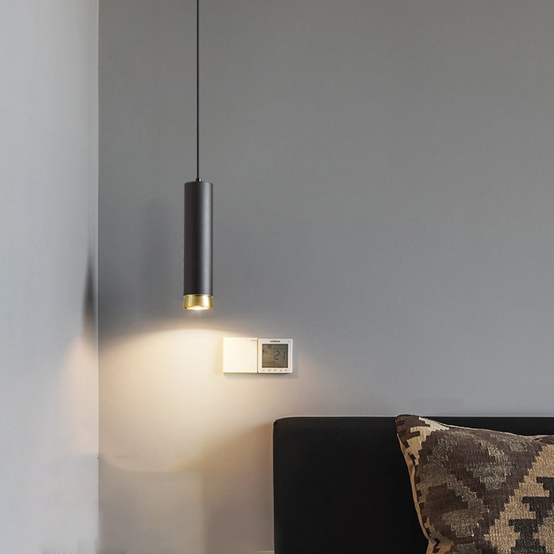 Moderne stijl cilindrische tint hangend licht metaal 1 lichte hanglamp voor eetkamer