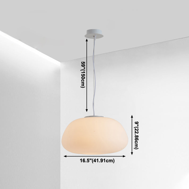 Glass Drop Shade Hanging Lights Modern Style 1 Head Hanging Mount Fixture for Restaurant