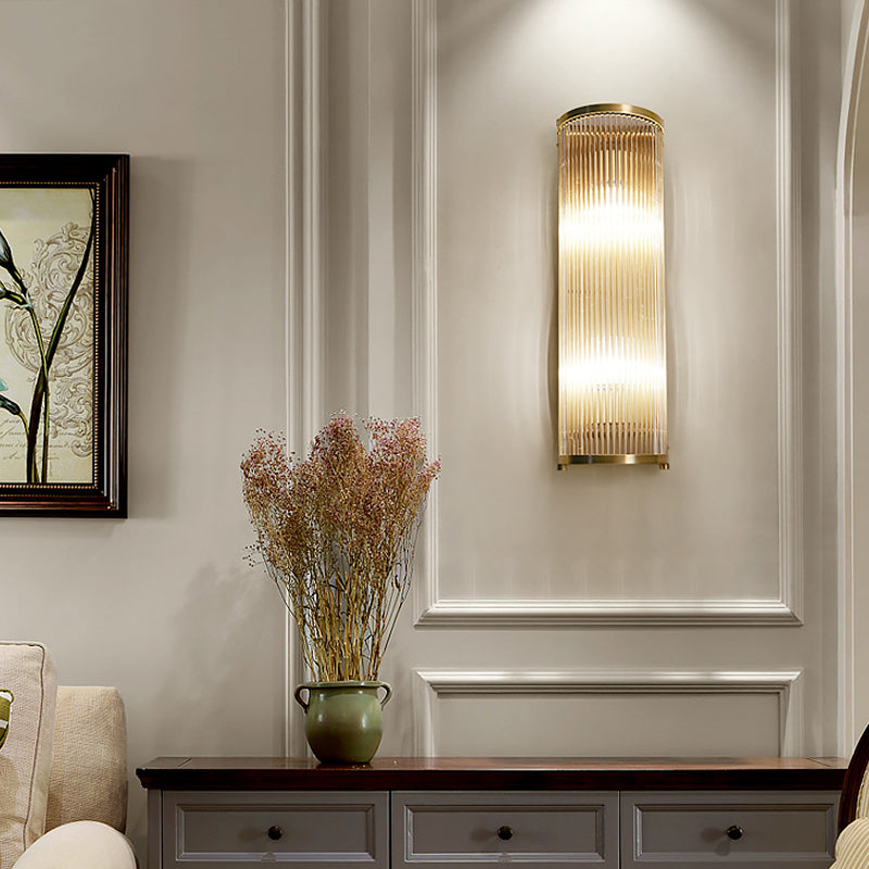 Iluminación de pared de medio cilindro de vidrio estilo de pared de múltiples luces de estilo moderno en oro