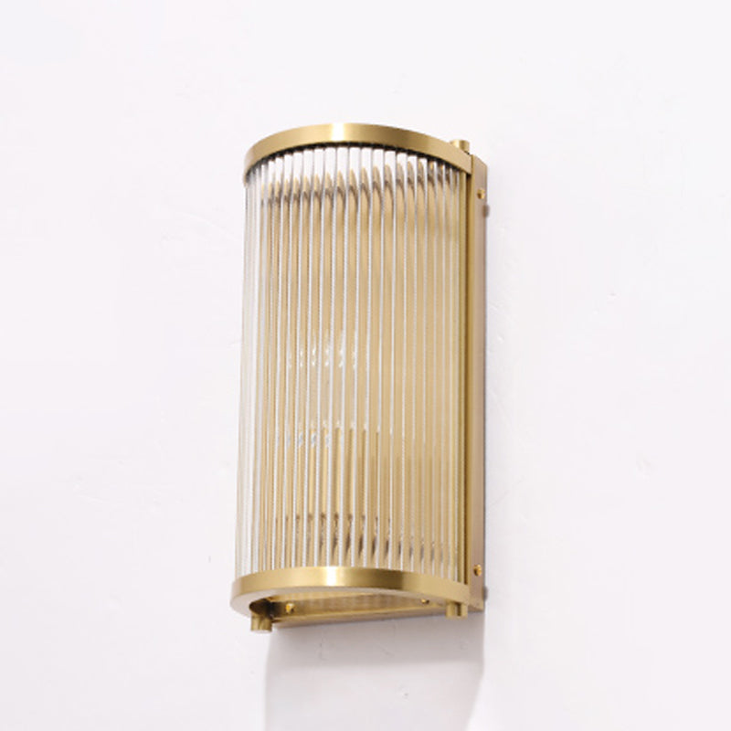 Iluminación de pared de medio cilindro de vidrio estilo de pared de múltiples luces de estilo moderno en oro