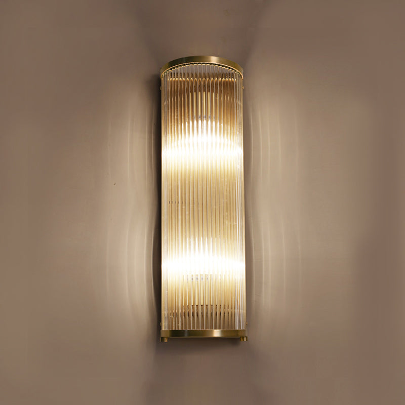 Iluminación de pared de medio cilindro de vidrio estilo de pared de múltiples luces de estilo moderno en oro