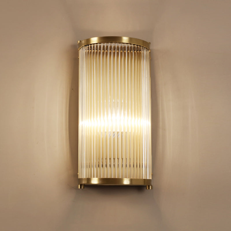 Iluminación de pared de medio cilindro de vidrio estilo de pared de múltiples luces de estilo moderno en oro