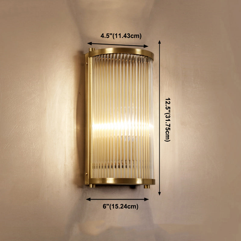 Iluminación de pared de medio cilindro de vidrio estilo de pared de múltiples luces de estilo moderno en oro
