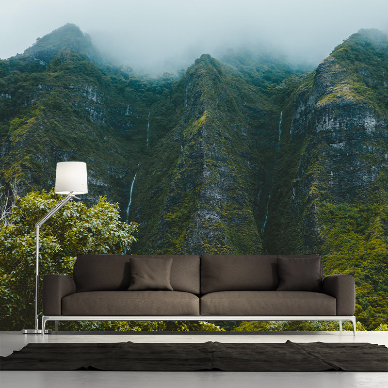 Huge Mountain Wall Mural Wallpaper Modern Style Mildew Resistant Wall Covering