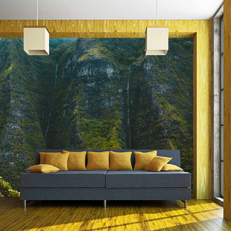 Huge Mountain Wall Mural Wallpaper Modern Style Mildew Resistant Wall Covering