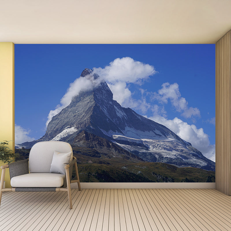 Huge Mountain Wall Mural Wallpaper Modern Style Mildew Resistant Wall Covering