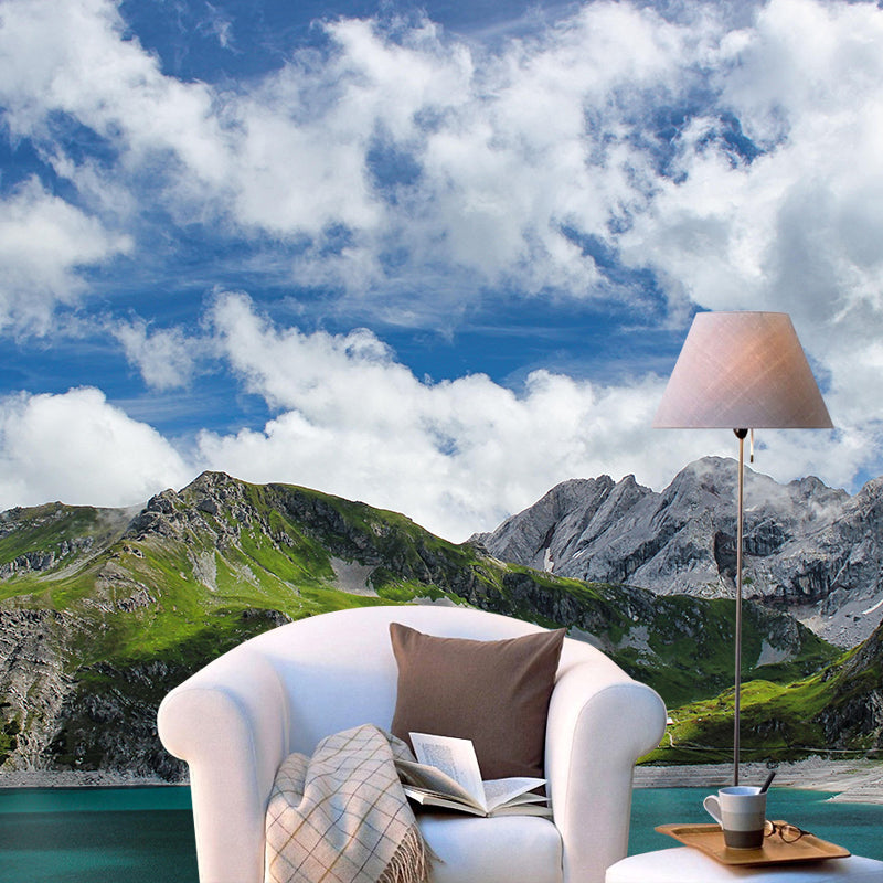 Mountain View Wall Mural Wallpaper Modern Style Mildew Resistant for Dining Room