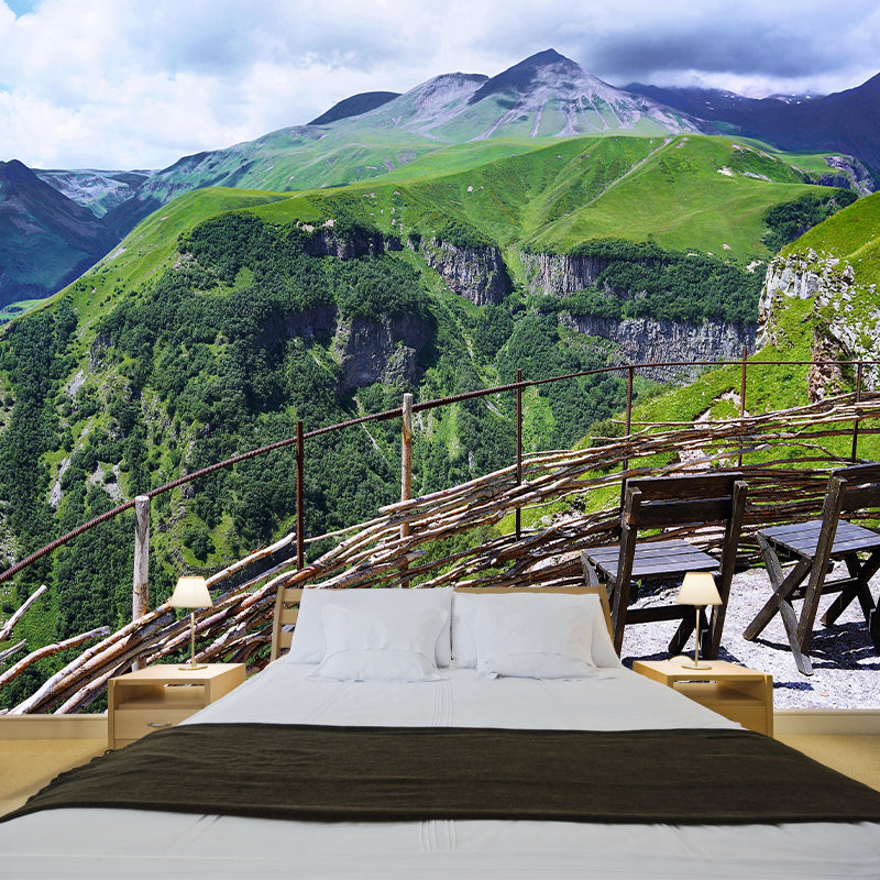 Mountain View Mural Wallpaper Modern Style Mildew Resistant for Decoration
