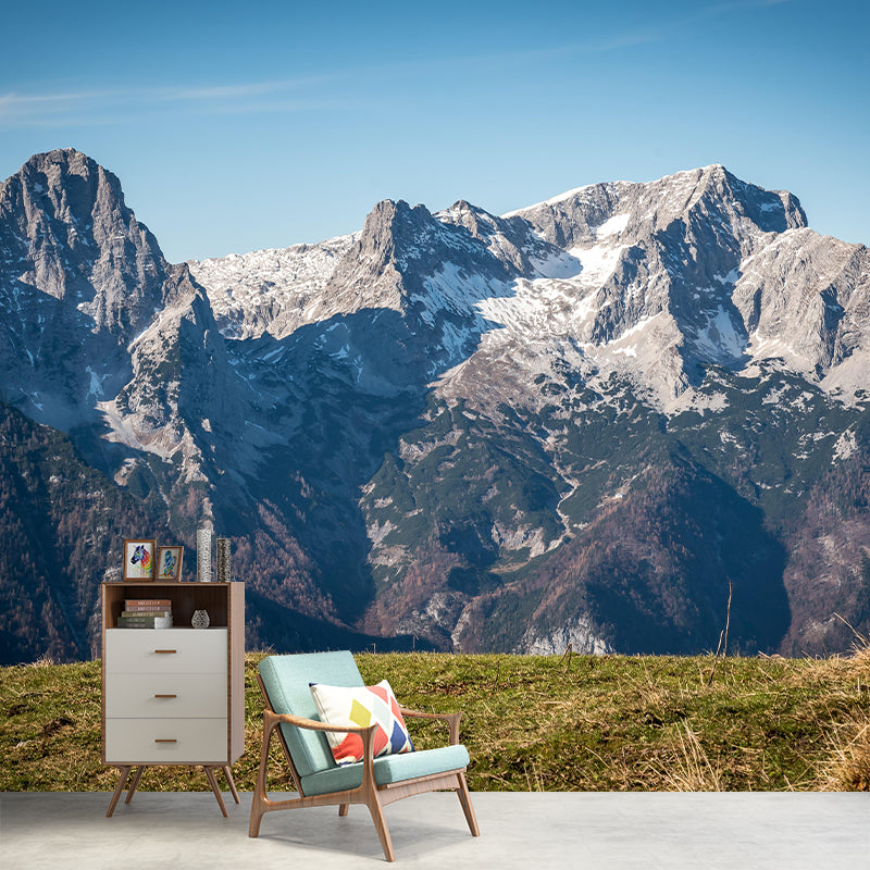 Mountain View Mural Wallpaper Modern Style Mildew Resistant for Decoration