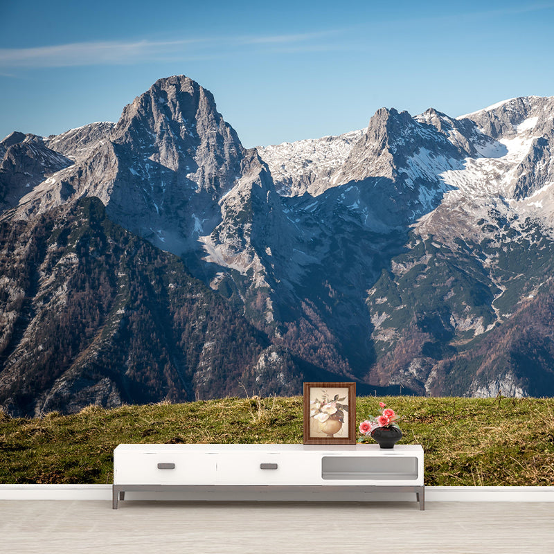 Mountain View Mural Wallpaper Modern Style Mildew Resistant for Decoration