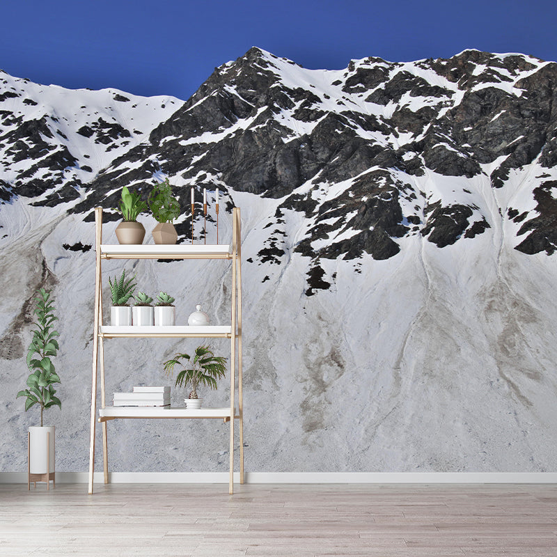 Snow Mountain Wall Mural Wallpaper Modern Style Mildew Resistant for Decoration
