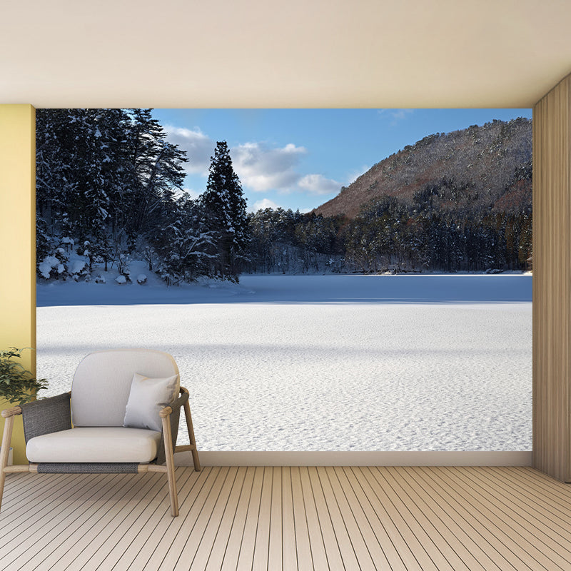 Mountain View Wall Mural Wallpaper Modern Style Mildew Resistant for Decoration