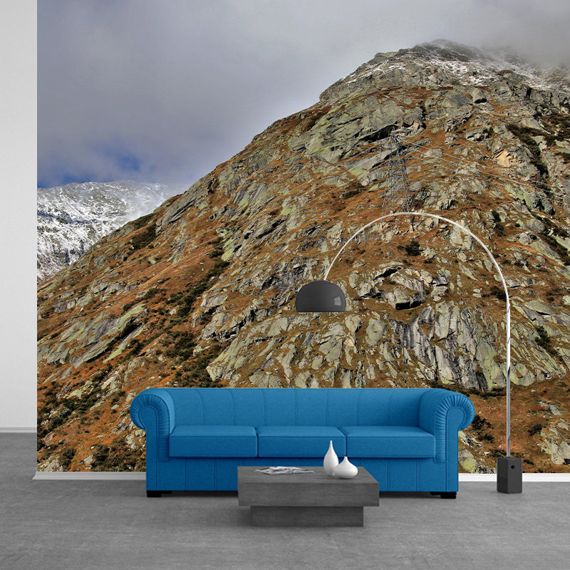 Mountain View Wall Mural Wallpaper Modern Style Mildew Resistant for Decoration