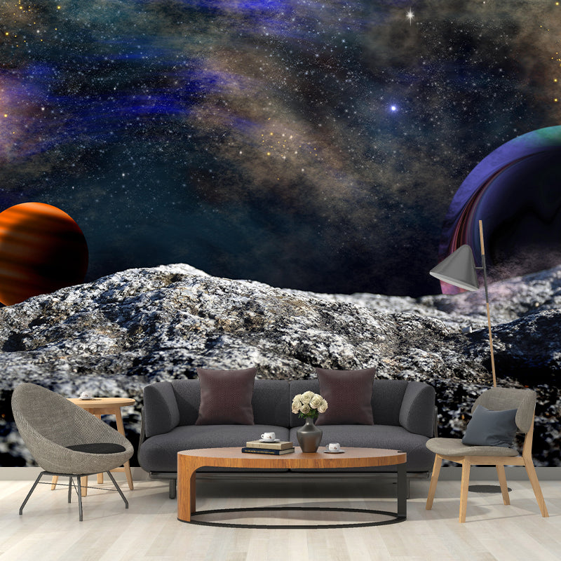 Planet Wall Mural Wallpaper Novelty Style Mildew Resistant for Living Room