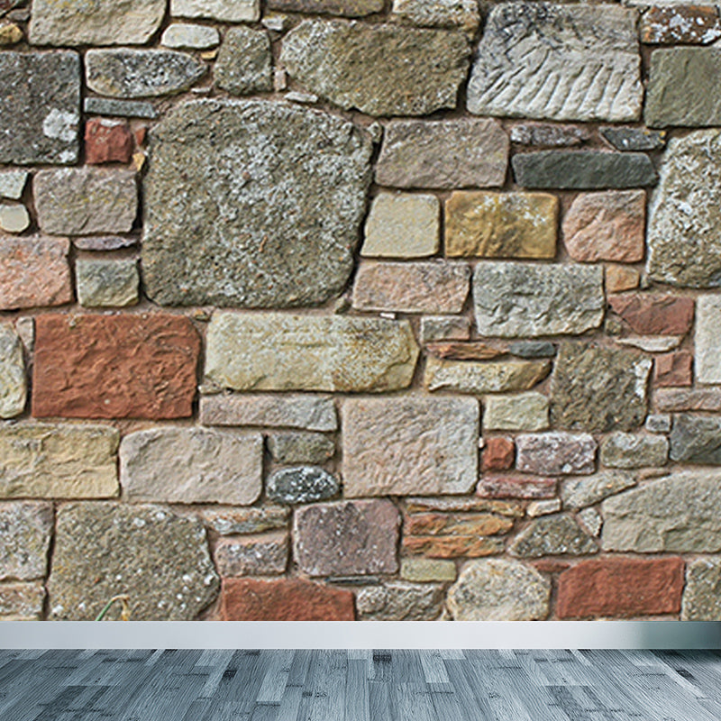 Customized Photography Brick Wall Mural Eco-friendly Wallpaper for Dining Room