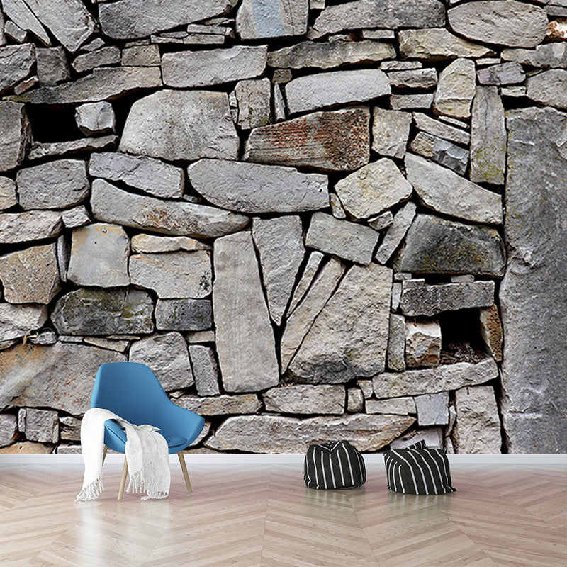 Horizontal Photography Brick Wall Mural Eco-friendly Wallpaper for Bedroom