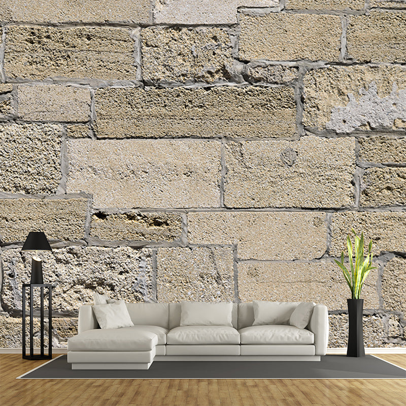 Horizontal Photography Brick Wall Mural Eco-friendly Wallpaper for Home Decor