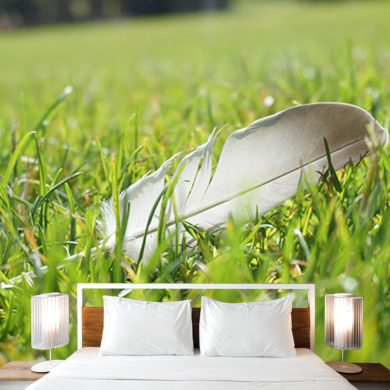 Customized Horizontal Photography Feather Mural Eco-friendly Wallpaper for Wall Decor