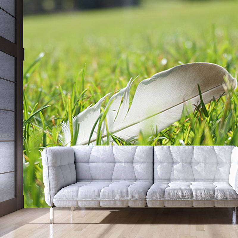 Customized Horizontal Photography Feather Mural Eco-friendly Wallpaper for Wall Decor