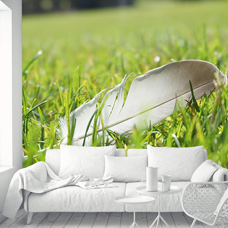 Customized Horizontal Photography Feather Mural Eco-friendly Wallpaper for Wall Decor