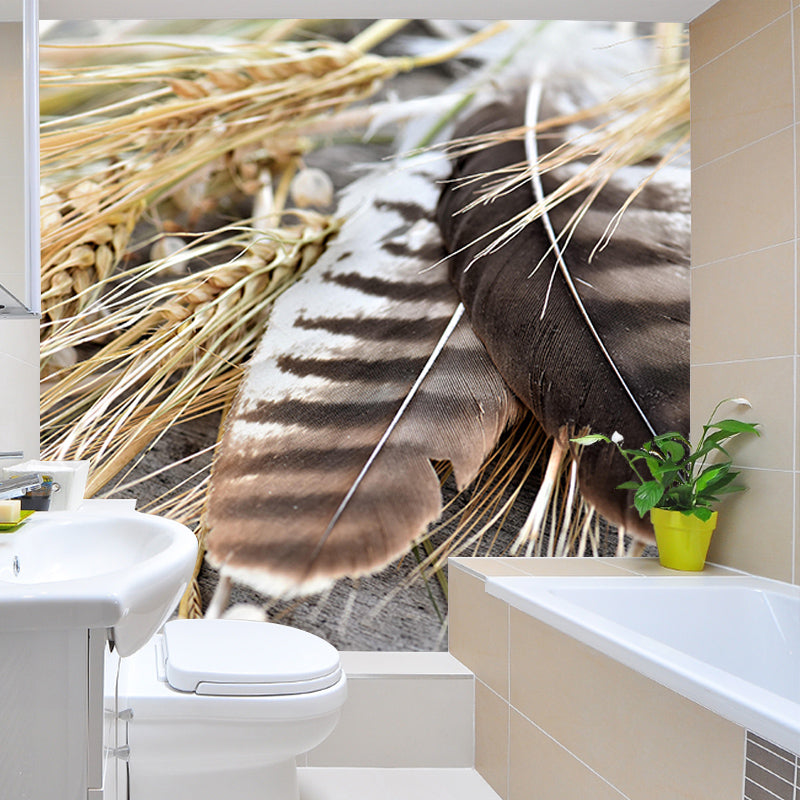 Customized Horizontal Photography Feather Mural Eco-friendly Wallpaper for Wall Decor