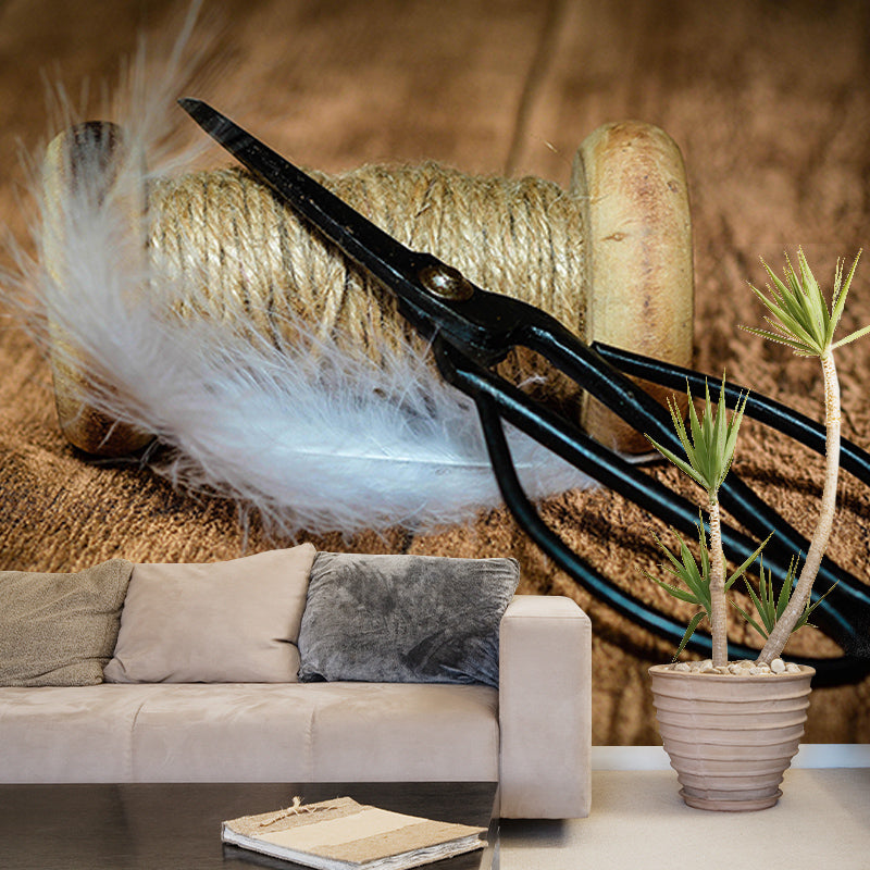 Customized Photography Feather Mural Eco-friendly Wallpaper for Home Decor