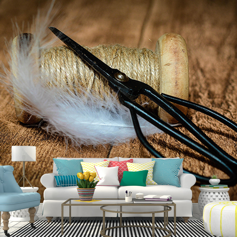 Customized Photography Feather Mural Eco-friendly Wallpaper for Home Decor