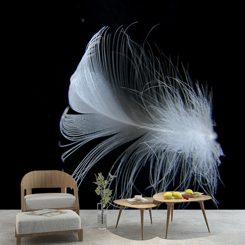 Customized Horizontal Photography Feather Mural Eco-friendly for Home Decor