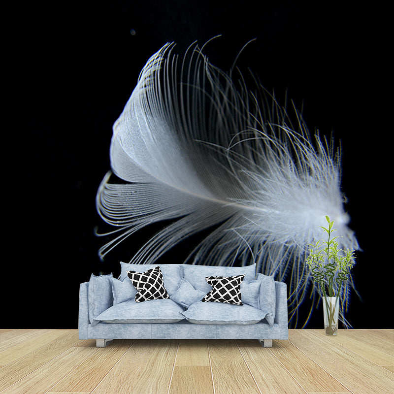 Customized Horizontal Photography Feather Mural Eco-friendly for Home Decor