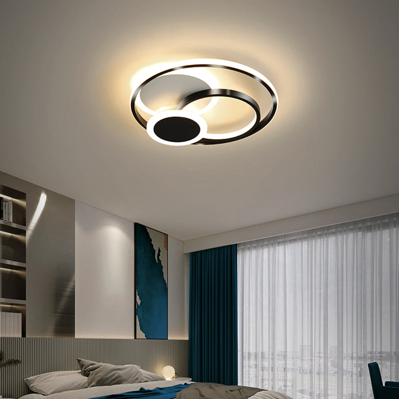 Ring LED Flush Mount Lamp Acrylic Shade Modern Ceiling Light for Bedroom