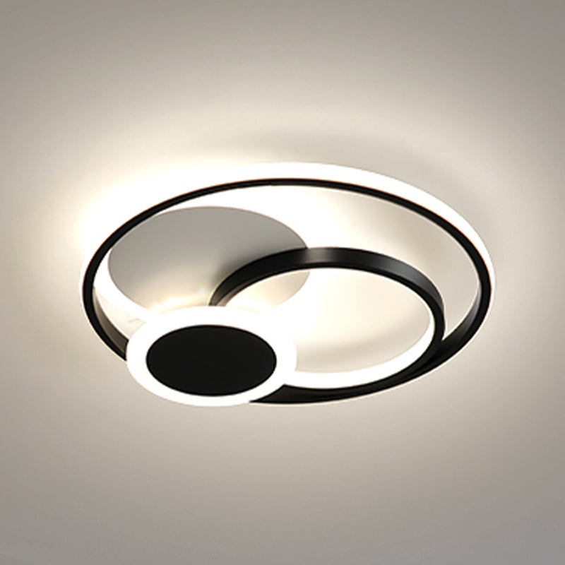 Lámpara LED de montaje empotrado con anillo, pantalla acrílica, luz de techo moderna para dormitorio