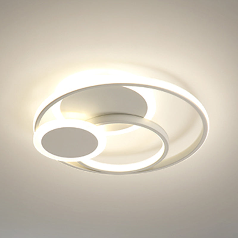 Ring LED Flush Mount Lamp Acrylic Shade Modern Ceiling Light for Bedroom