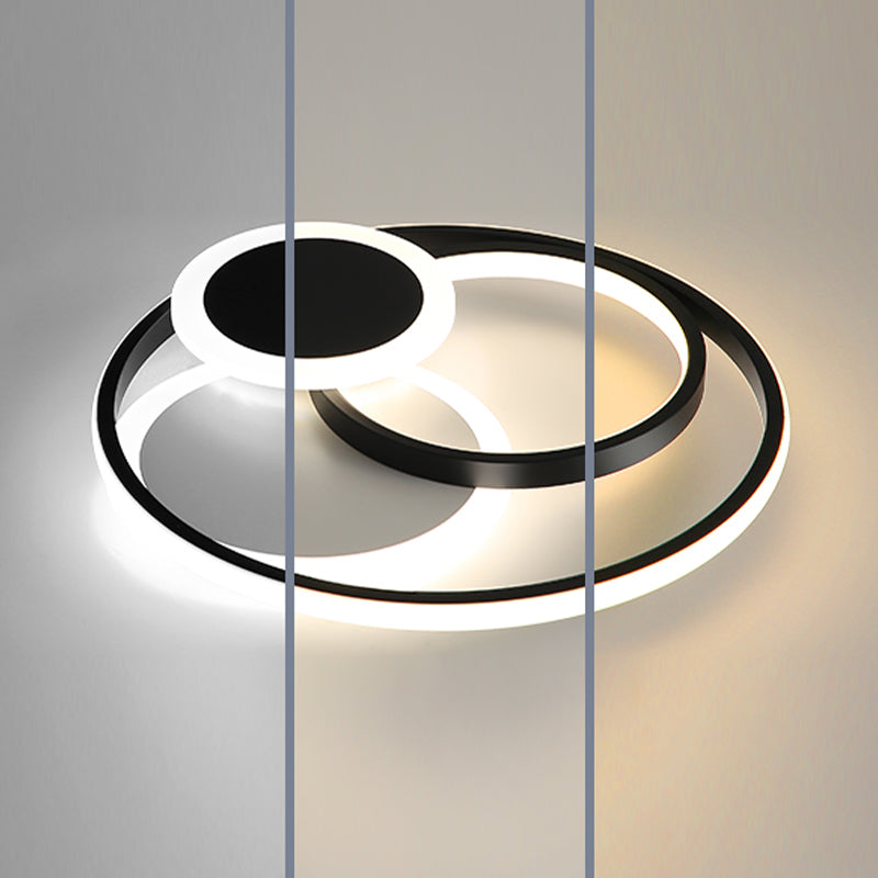 Lámpara LED de montaje empotrado con anillo, pantalla acrílica, luz de techo moderna para dormitorio