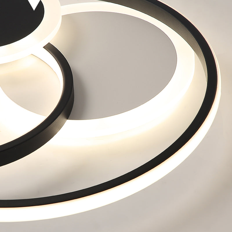 Ring LED Flush Mount Lamp Acrylic Shade Modern Ceiling Light for Bedroom