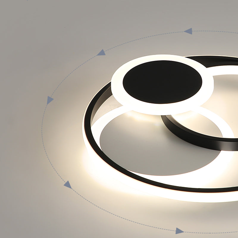 Lámpara LED de montaje empotrado con anillo, pantalla acrílica, luz de techo moderna para dormitorio