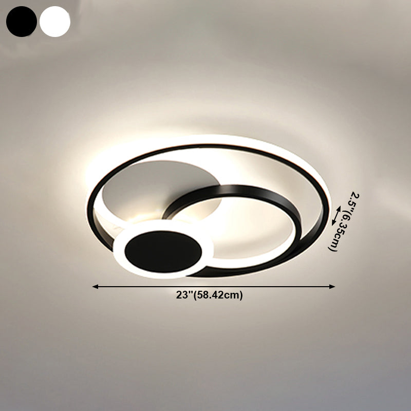 Ring LED Flush Mount Lamp Acrylic Shade Modern Ceiling Light for Bedroom