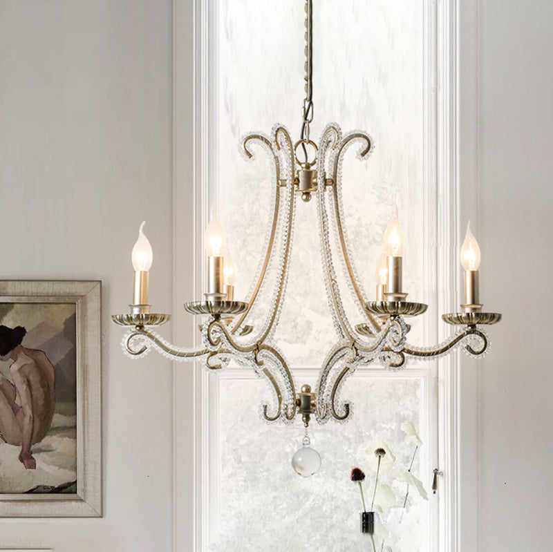 Lámparas de lámparas de lámpara de vela lámparas colgantes de suspensión múltiples de estilo americano para sala de estar