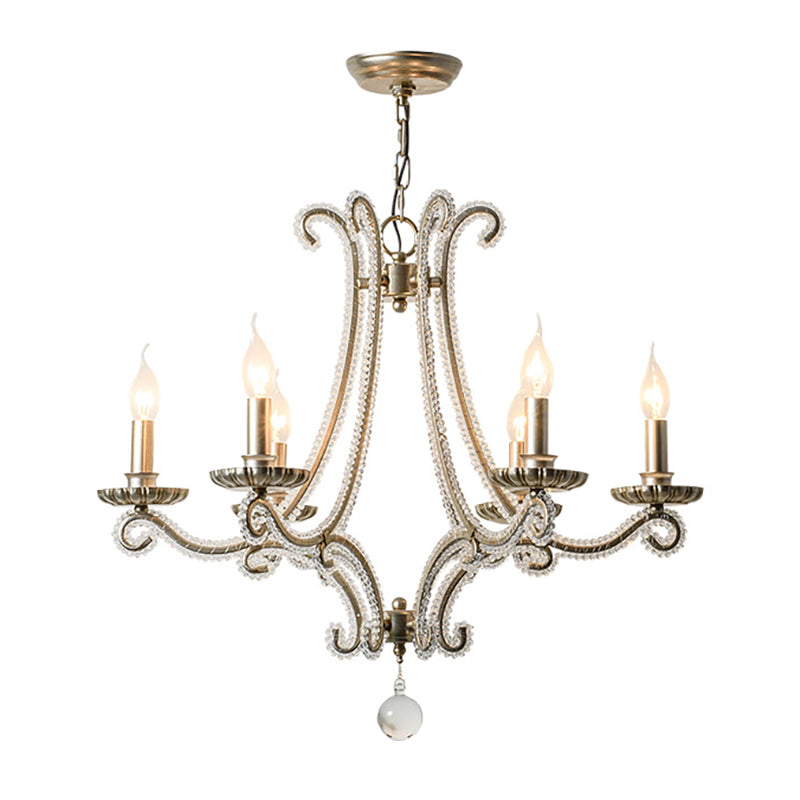 Lámparas de lámparas de lámpara de vela lámparas colgantes de suspensión múltiples de estilo americano para sala de estar