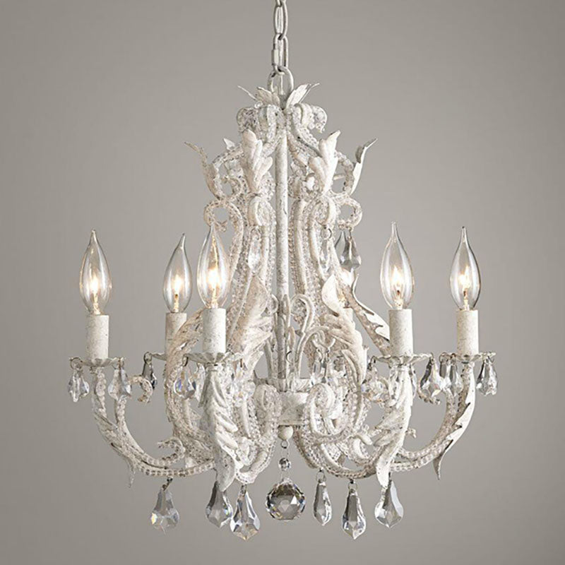 American Style Candle Chandelier Light Fixtures Multi-Head Suspension Pendant Lamps with Crystal