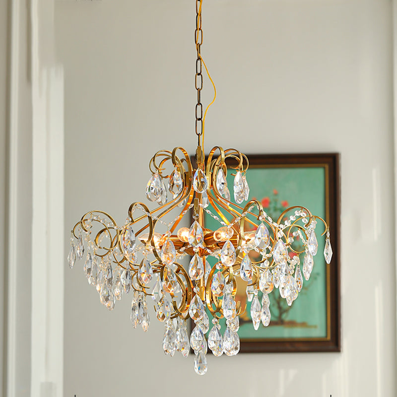 Lámparas colgantes de suspensión de múltiples lámparas de lámpara de lámpara de estilo americano para sala de estar para sala de estar