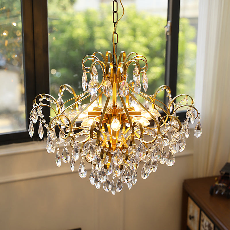 Lámparas colgantes de suspensión de múltiples lámparas de lámpara de lámpara de estilo americano para sala de estar para sala de estar