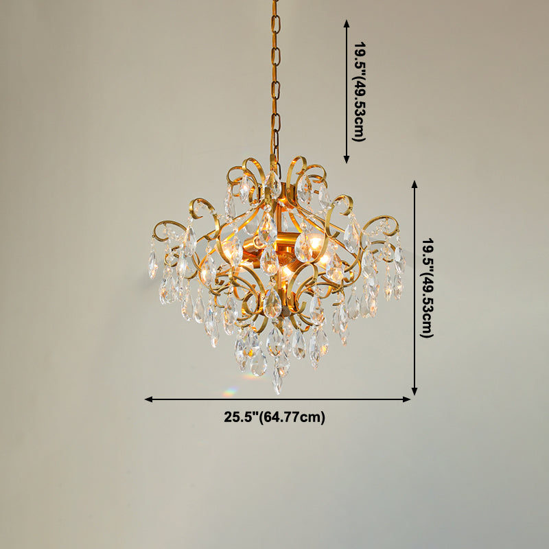 Lámparas colgantes de suspensión de múltiples lámparas de lámpara de lámpara de estilo americano para sala de estar para sala de estar