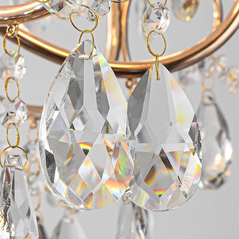 Candle Chandelier Light Fixtures American Style Multi-Head Suspension Pendant Lamps with Crystal