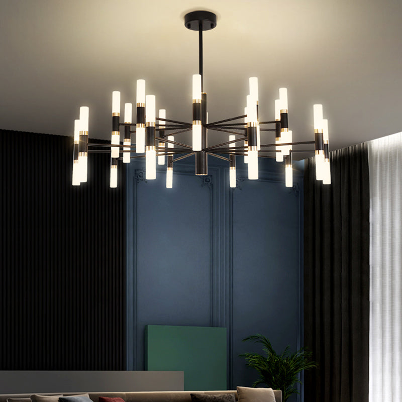 Linear Chandelier Light Fixtures Postmodern Multi-Head Suspension Pendant Lamps for Living Room