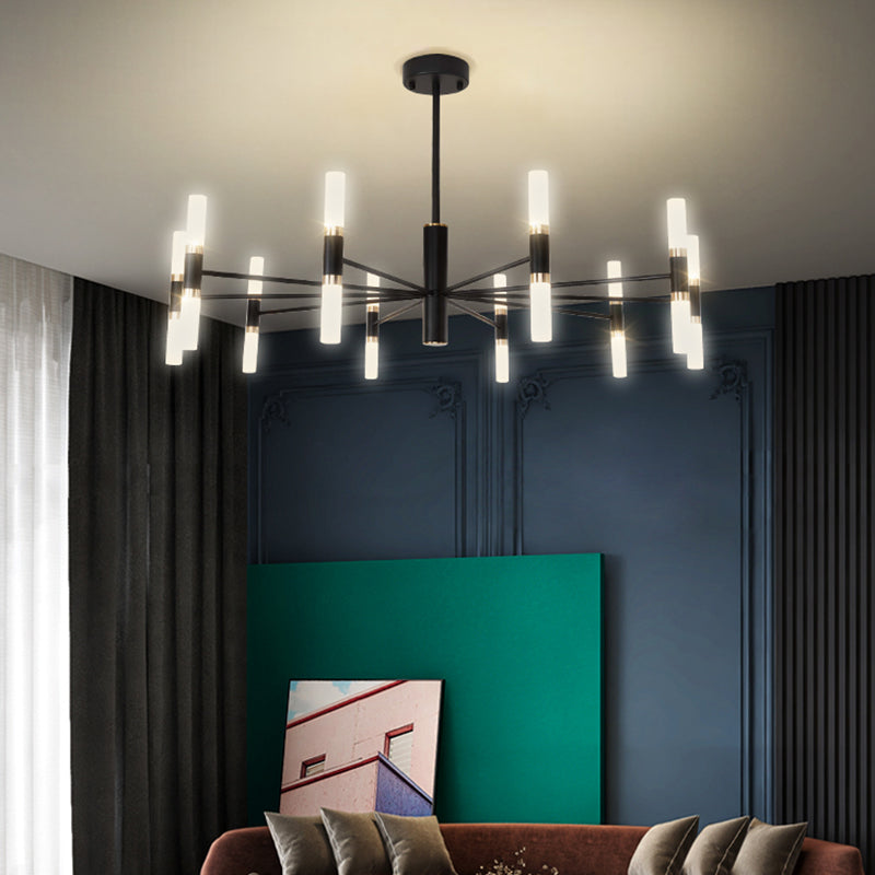 Linear Chandelier Light Fixtures Postmodern Multi-Head Suspension Pendant Lamps for Living Room