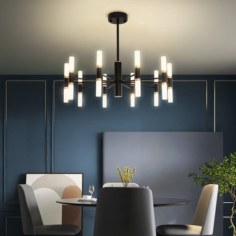 Linear Chandelier Light Fixtures Postmodern Multi-Head Suspension Pendant Lamps for Living Room