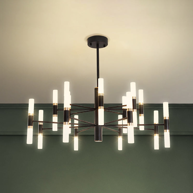 Linear Chandelier Light Fixtures Postmodern Multi-Head Suspension Pendant Lamps for Living Room