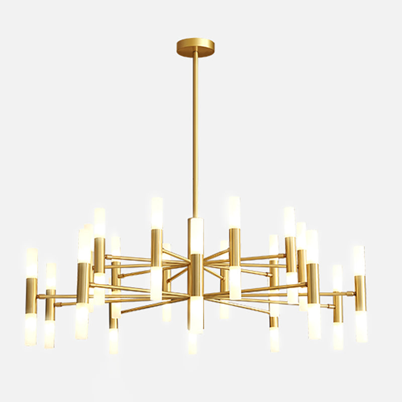 Linear Chandelier Light Fixtures Postmodern Multi-Head Suspension Pendant Lamps for Living Room