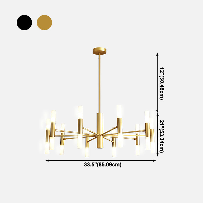 Linear Chandelier Light Fixtures Postmodern Multi-Head Suspension Pendant Lamps for Living Room