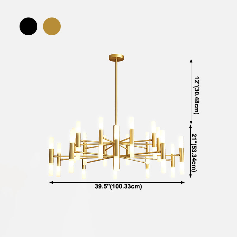 Linear Chandelier Light Fixtures Postmodern Multi-Head Suspension Pendant Lamps for Living Room